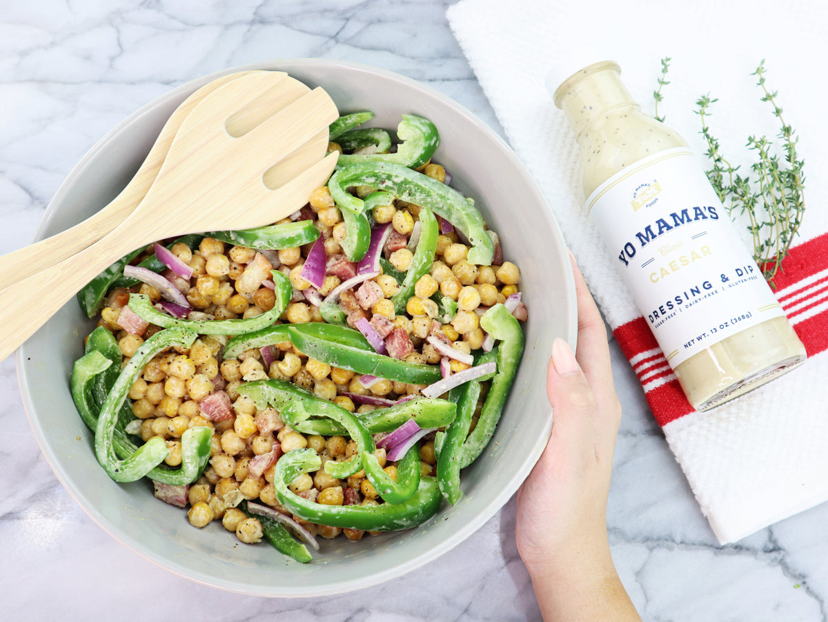 Caesar Roasted Chickpea Salad &ndash; Yo Mama's Foods
