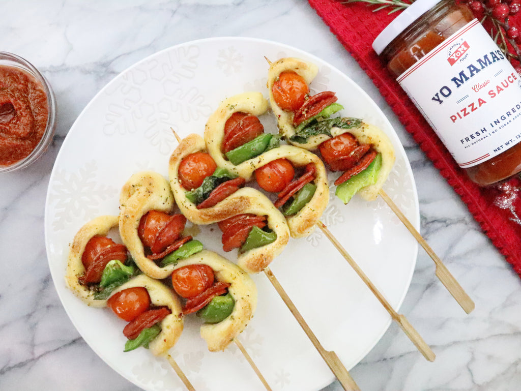 Holiday Tree Pizza Skewers