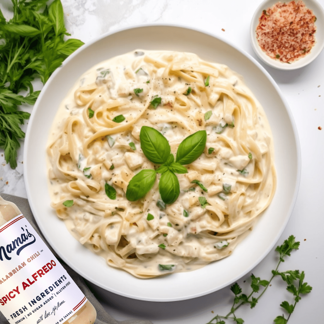Spicy Alfredo Sauce | Yo Mama's Foods